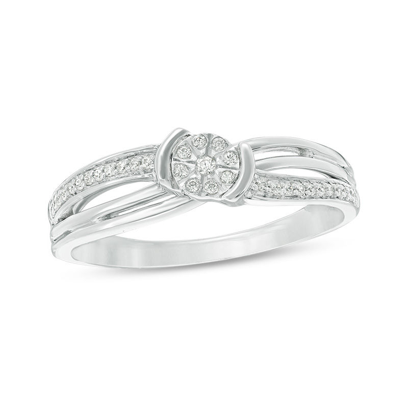 0.085 CT. T.W. Composite Diamond Promise Ring in Sterling Silver|Peoples Jewellers