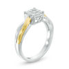 Thumbnail Image 1 of 0.18 CT. T.W. Diamond Square Frame Promise Ring in Sterling Silver and 10K Gold