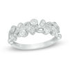 Thumbnail Image 1 of 0.25 CT. T.W. Diamond Leaf Vintage-Style Anniversary Band in 10K White Gold