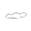 Thumbnail Image 1 of 0.065 CT. T.W. Diamond Wave Band in 10K White Gold