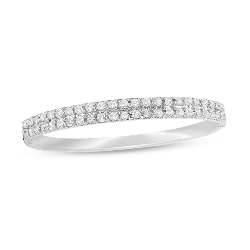 0.10 CT. T.W. Diamond Double Row Band in 10K White Gold