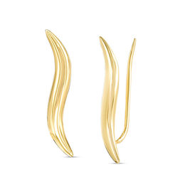 Wavy Crawler Earrings in 14K Gold