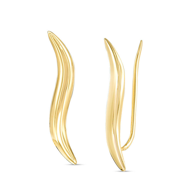 Wavy Crawler Earrings in 14K Gold