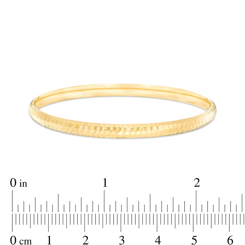 6.0mm Hammered Bangle in 14K Gold