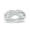 Thumbnail Image 0 of Convertibilities 0.25 CT. T.W. Diamond Crossover Three-in-One Ring in Sterling Silver