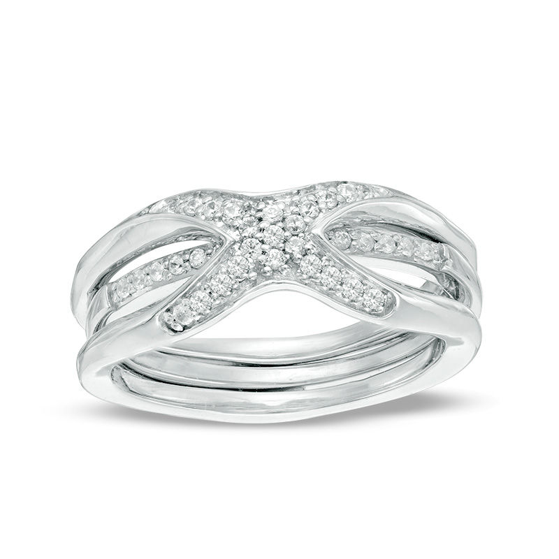 Convertibilities CT. T.W. Diamond Crossover Three-in-One Ring in Sterling Silver|Peoples Jewellers