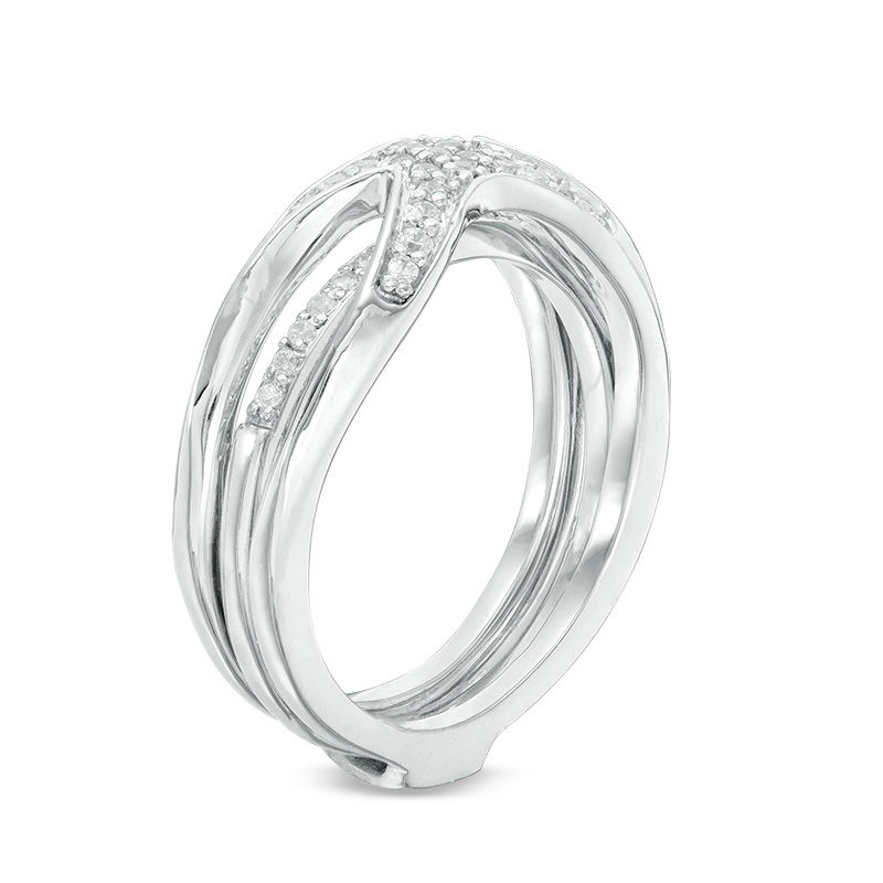 Convertibilities 0.25 CT. T.W. Diamond Crossover Three-in-One Ring in Sterling Silver