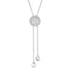 0.16 CT. T.W. Composite Diamond Frame Lariat-Style Bolo Necklace in Sterling Silver - 26"
