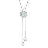 Thumbnail Image 0 of 0.16 CT. T.W. Composite Diamond Frame Lariat-Style Bolo Necklace in Sterling Silver - 26"