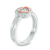 Thumbnail Image 1 of Convertibilities 0.10 CT. T.W. Diamond Heart Three-in-One Ring in Sterling Silver and 10K Rose Gold