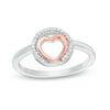 Thumbnail Image 2 of Convertibilities 0.10 CT. T.W. Diamond Heart Three-in-One Ring in Sterling Silver and 10K Rose Gold