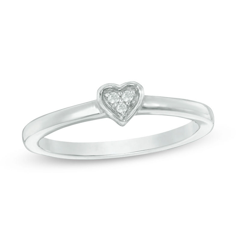 Convertibilities 0.10 CT. T.W. Diamond Heart Three-in-One Ring in Sterling Silver and 10K Rose Gold