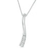 Thumbnail Image 1 of Convertibilities 0.10 CT. T.W. Diamond Curve Cross Three-in-One Pendant in Sterling Silver