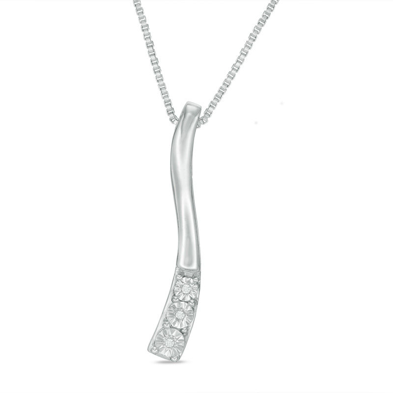 Main Image 2 of Convertibilities 0.10 CT. T.W. Diamond Curve Cross Three-in-One Pendant in Sterling Silver