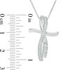 Convertibilities 0.10 CT. T.W. Diamond Curve Cross Three-in-One Pendant in Sterling Silver