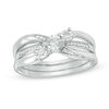 Thumbnail Image 1 of Convertibilities 0.10 CT. T.W. Diamond Crossover Three-in-One Ring in Sterling Silver