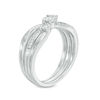Thumbnail Image 1 of Convertibilities 0.10 CT. T.W. Diamond Crossover Three-in-One Ring in Sterling Silver