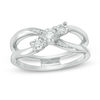 Thumbnail Image 3 of Convertibilities 0.10 CT. T.W. Diamond Crossover Three-in-One Ring in Sterling Silver