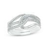 Thumbnail Image 0 of Convertibilities 0.10 CT. T.W. Diamond Interlocking Loops Three-in-One Ring in Sterling Silver