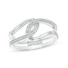 Thumbnail Image 2 of Convertibilities 0.10 CT. T.W. Diamond Interlocking Loops Three-in-One Ring in Sterling Silver