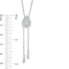 0.20 CT. T.W. Diamond Double Pear-Shaped Lariat Bolo Necklace in Sterling Silver - 26"