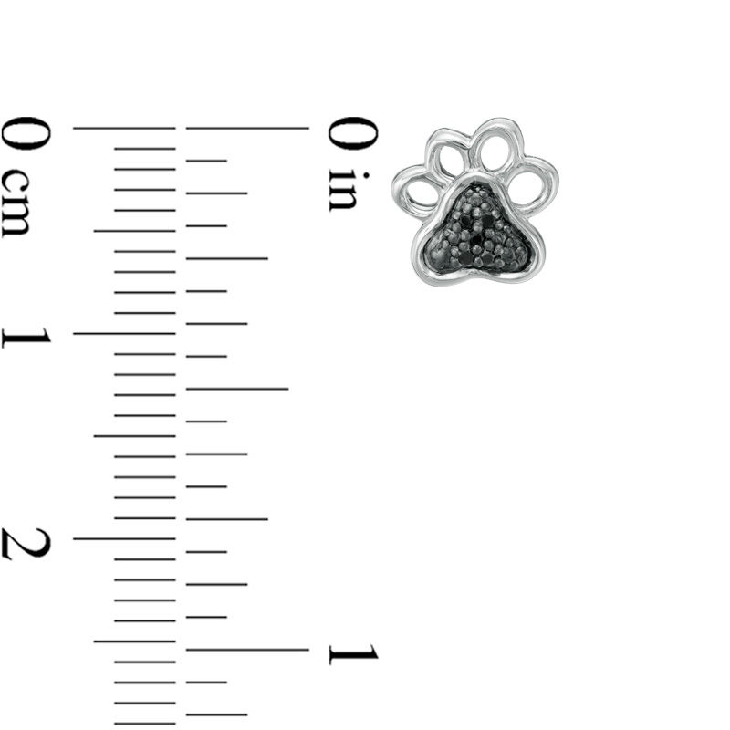 0.05 CT. T.W. Black Diamond Dog Paw Single Stud Earring in Sterling Silver Peoples Jewellers