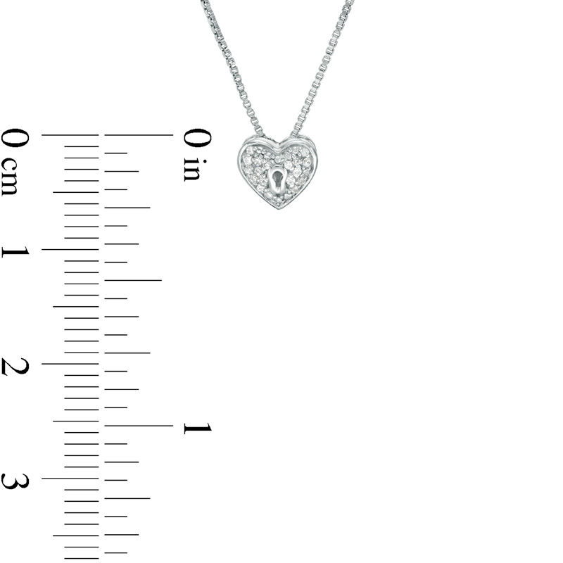 Convertibilities 0.05 CT. T.W. Diamond Heart-Top Key and Lock Three-in-One Pendant in Sterling Silver and 10K Rose Gold