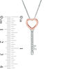 Convertibilities 0.05 CT. T.W. Diamond Heart-Top Key and Lock Three-in-One Pendant in Sterling Silver and 10K Rose Gold