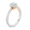 Thumbnail Image 1 of 0.33 CT. T.W. Diamond Cushion Frame Engagement Ring in 10K Two-Tone Gold