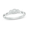 Thumbnail Image 1 of 0.18 CT. T.W. Diamond Past Present Future® Frame Twist Engagement Ring in 10K White Gold