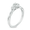 Thumbnail Image 2 of 0.18 CT. T.W. Diamond Past Present Future® Frame Twist Engagement Ring in 10K White Gold