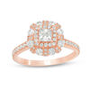 Thumbnail Image 1 of 1.20 CT. T.W. Princess-Cut Diamond Flower Frame Engagement Ring in 14K Rose Gold