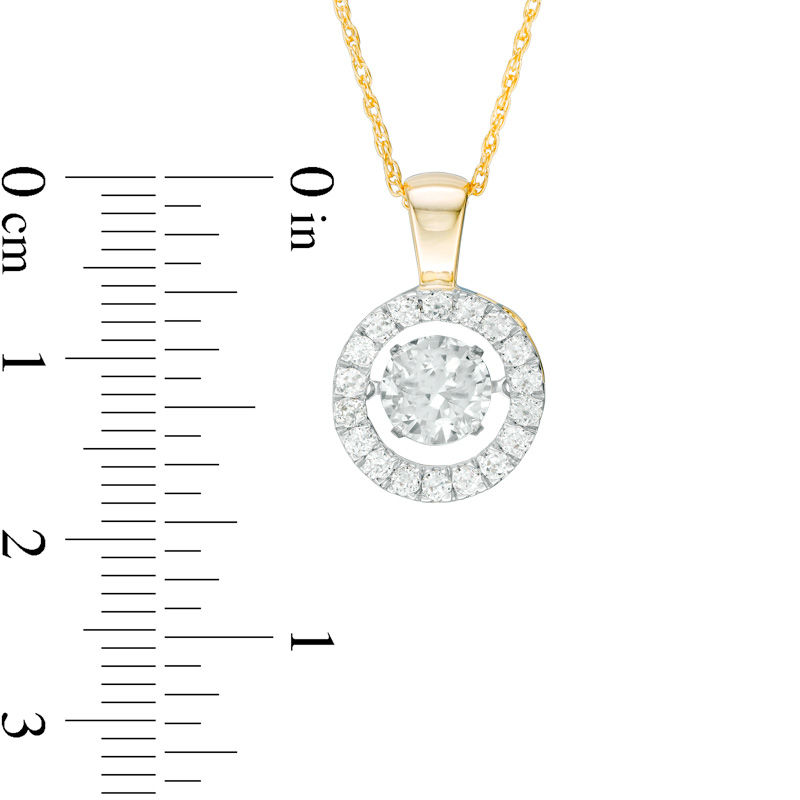 Unstoppable Love™ 6.5mm Lab-Created White Sapphire Circle Pendant in Sterling Silver with 14K Gold Plate