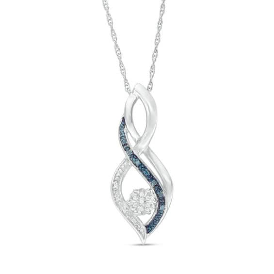 Enhanced Blue And White Composite Diamond Accent Infinity Pendant In Sterling Silver Peoples Jewellers - Enhanced Blue And White Diamond Accent Swirl Heart Pendant In Sterling Silver Enhanced Blue And White Composite Diamond Accent Infinity Pendant In Sterling Silver Peoples Jewellers - Enhanced Blue And White Diamond Accent Swirl Heart Pendant In Sterling Silver
