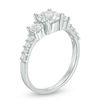 Thumbnail Image 1 of Lab-Created White Sapphire Three Stone Ring in 10K White Gold