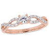 Thumbnail Image 1 of Lab-Created White Sapphire and 0.08 CT. T.W. Diamond Infinity Shank Promise Ring in Sterling Silver with Rose Rhodium