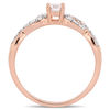 Thumbnail Image 3 of Lab-Created White Sapphire and 0.08 CT. T.W. Diamond Infinity Shank Promise Ring in Sterling Silver with Rose Rhodium