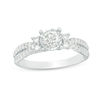 Thumbnail Image 0 of 0.95 CT. T.W. Diamond Tri-Sides Double Row Engagement Ring in 14K White Gold
