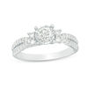 Thumbnail Image 1 of 0.95 CT. T.W. Diamond Tri-Sides Double Row Engagement Ring in 14K White Gold
