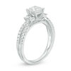 Thumbnail Image 1 of 0.95 CT. T.W. Diamond Tri-Sides Double Row Engagement Ring in 14K White Gold