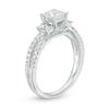 Thumbnail Image 2 of 0.95 CT. T.W. Diamond Tri-Sides Double Row Engagement Ring in 14K White Gold