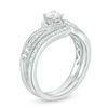 Thumbnail Image 2 of 0.50 CT. T.W. Diamond Bypass Vintage-Style Bridal Set in 10K White Gold