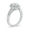 Thumbnail Image 2 of 1.00 CT. T.W. Composite Diamond Oval Frame Engagement Ring in 14K White Gold