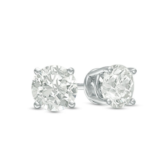 Zales 1/3 Ct. T.W. Diamond Solitaire Stud Earrings in Sterling Silver (J/I3)