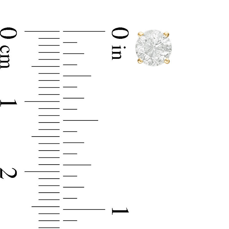 Main Image 2 of 0.50 CT. T.W. Certified Diamond Solitaire Stud Earrings in 14K Gold (J/I3)