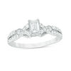 Thumbnail Image 0 of 0.69 CT. T.W. Emerald-Cut Diamond Vintage-Style Engagement Ring in 14K White Gold
