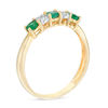 Thumbnail Image 1 of Emerald and 0.04 CT. T.W. Composite Diamond Five Stone Ring in 10K Gold