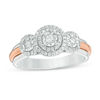 Thumbnail Image 1 of 0.29 CT. T.W. Diamond Past Present Future® Frame Engagement Ring in 10K Two-Tone Gold - Size 7