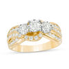 Thumbnail Image 0 of 1.23 CT. T.W. Diamond Past Present Future® Bypass Engagement Ring in 14K Gold
