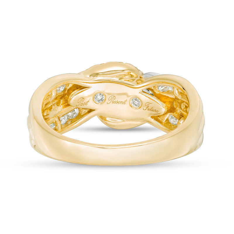 Main Image 3 of 1.23 CT. T.W. Diamond Past Present Future® Bypass Engagement Ring in 14K Gold